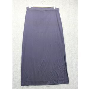 Exclusively Misook Maxi Skirt XL Dark Purple Pull On Acrylic Knit Side Slit